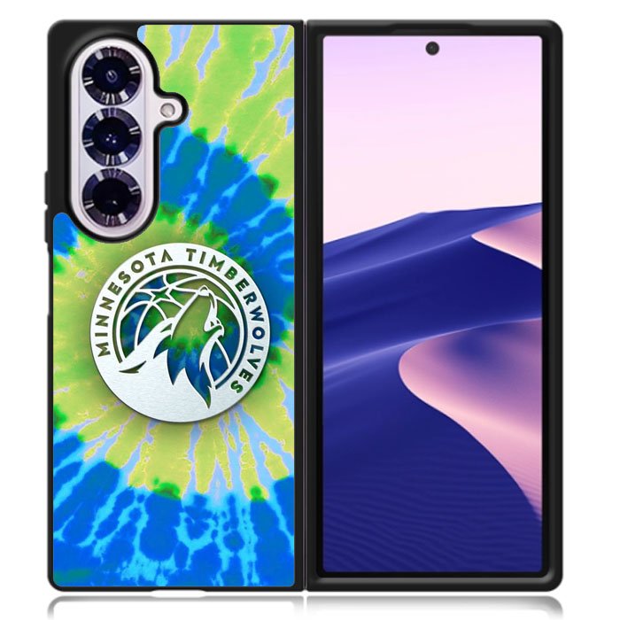 Minnesota Timberwolves Tie Dye Style Logo Samsung Galaxy Z Fold 7 Case OV10499