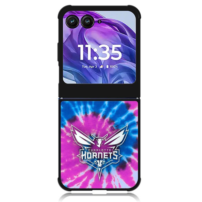 Charlotte Hornets Tie Dye Style Logo Motorola Moto Razr Plus 2024 , Moto Razr+ 2024 Case OV10678
