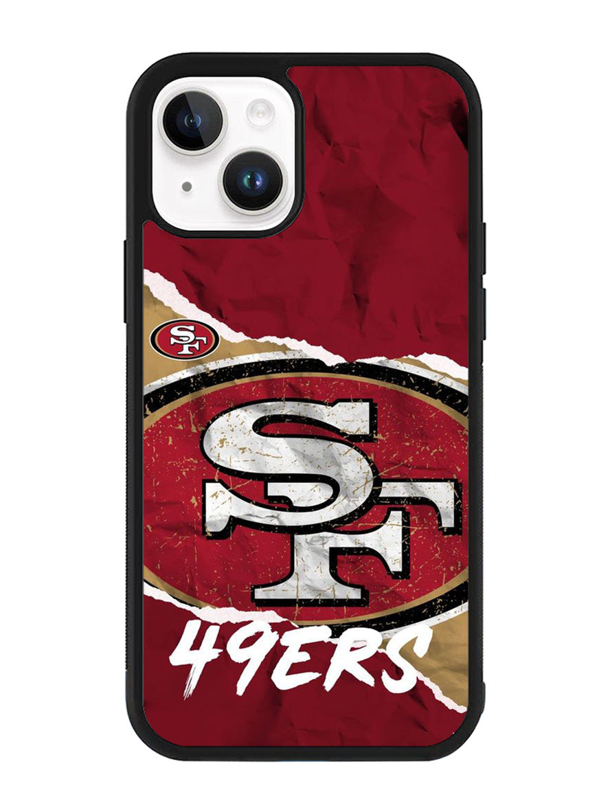 San Francisco 49ers Torn Paper Style Logo iPhone 14 Plus Case QC10317