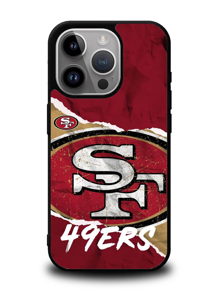 San Francisco 49ers Torn Paper Style Logo iPhone 14 Pro Max Case QC10317