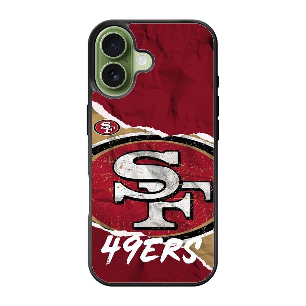 San Francisco 49ers Torn Paper Style Logo iPhone 17 Case QC10317