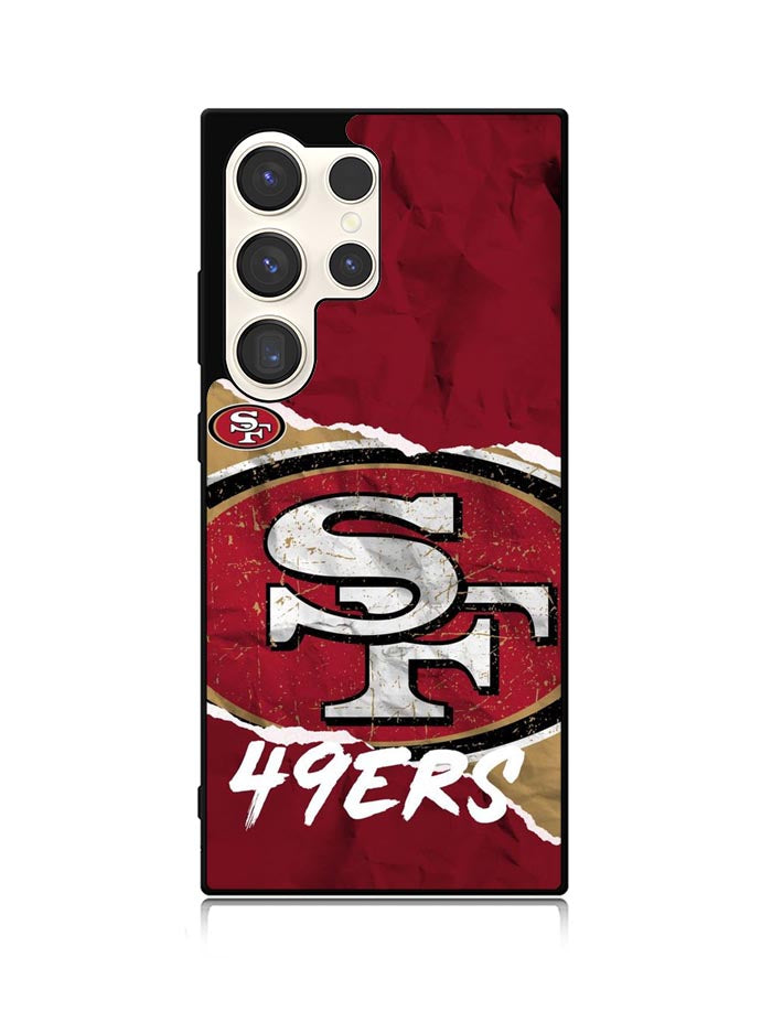 San Francisco 49ers Torn Paper Style Logo Samsung Galaxy S25 Ultra 5G Case QC10317