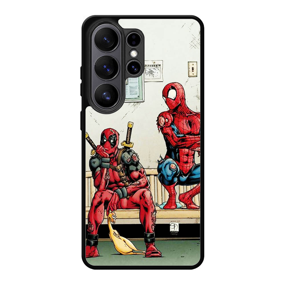Funny Spiderman and Deadpool Samsung Galaxy S26 Ultra Case