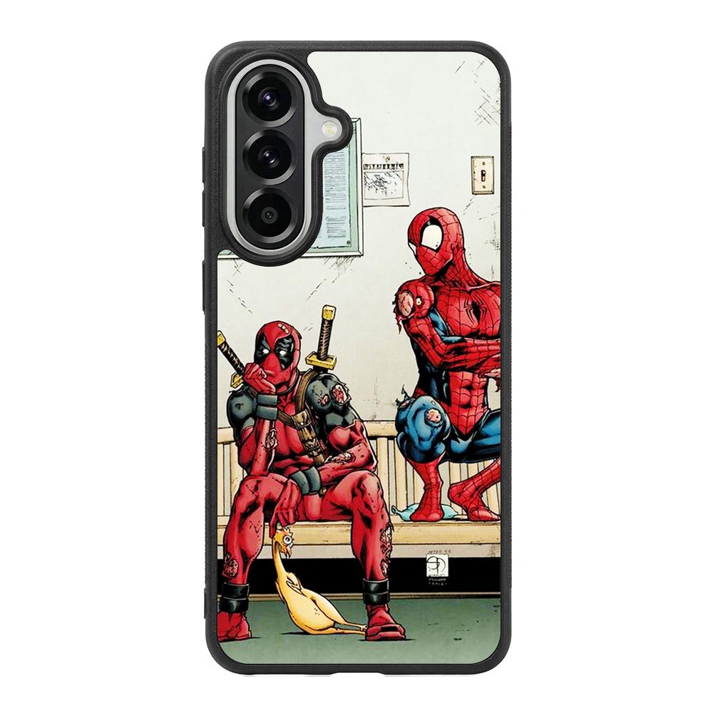 Funny Spiderman and Deadpool Samsung Galaxy A57 Case