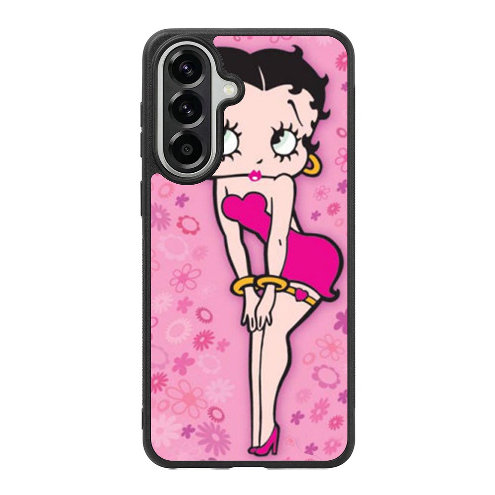 Betty Boop Pink Background flowers Samsung Galaxy A57 Case