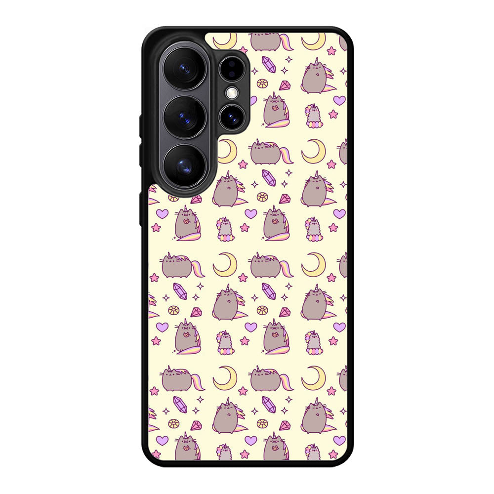 Pusheen The Cat Moon Pattern Samsung Galaxy S26 Ultra Case OV6948