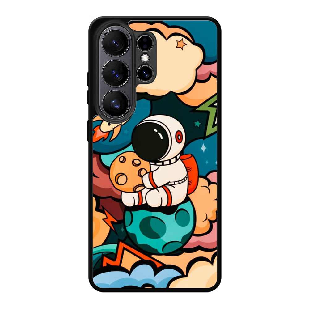 Cute Astronaut Hug The Planet Samsung Galaxy S26 Ultra Case QC8810