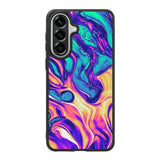 Swirl Paint Blue and Yellow Samsung Galaxy A57 Case OV10837