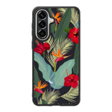 pattern tropical leaves with red hibiscus flower and bird of paradise Samsung Galaxy A37 Case OV10790