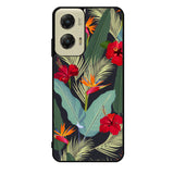 pattern tropical leaves with red hibiscus flower and bird of paradise Motorola Moto G Stylus 5G 2024 Case OV10790