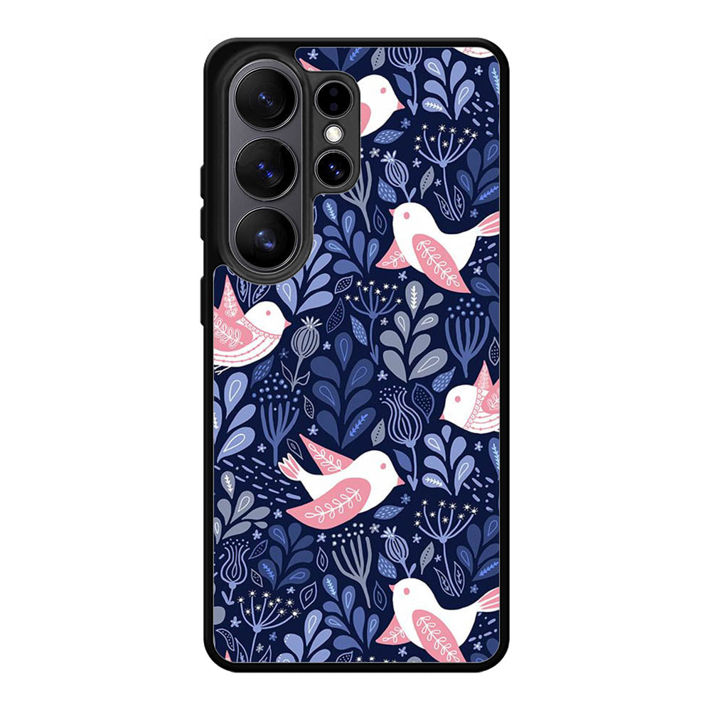 Bird Flower Pattern Samsung Galaxy S26 Ultra Case QC10906