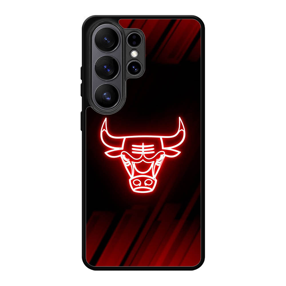 Chicago Bulls NBA Neon Logo Samsung Galaxy S26 Ultra Case OV10683